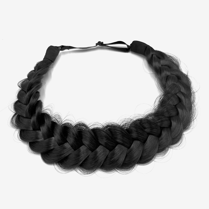 TOECWEGR Synthetic Hair Braided Headband Classic Wide Strands Wedding Disorderly Fluffy Braids Wig Band Women Beauty Accessory - Image 5